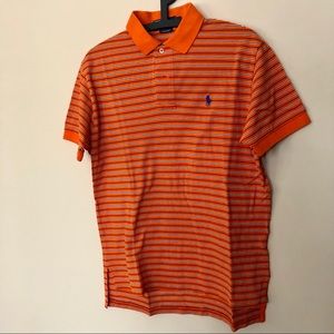 Ralph Lauren Orange, Blue & White Striped Polo